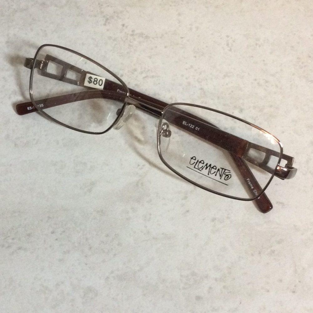 NWT Elements brown metal eyeglasses new old stock